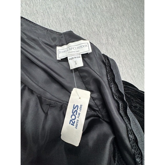 VTG Jessica‎ McClintock Gunne Sax NWT Black Strapless Jeweled Dress Size 7/8 - Picture 11 of 12